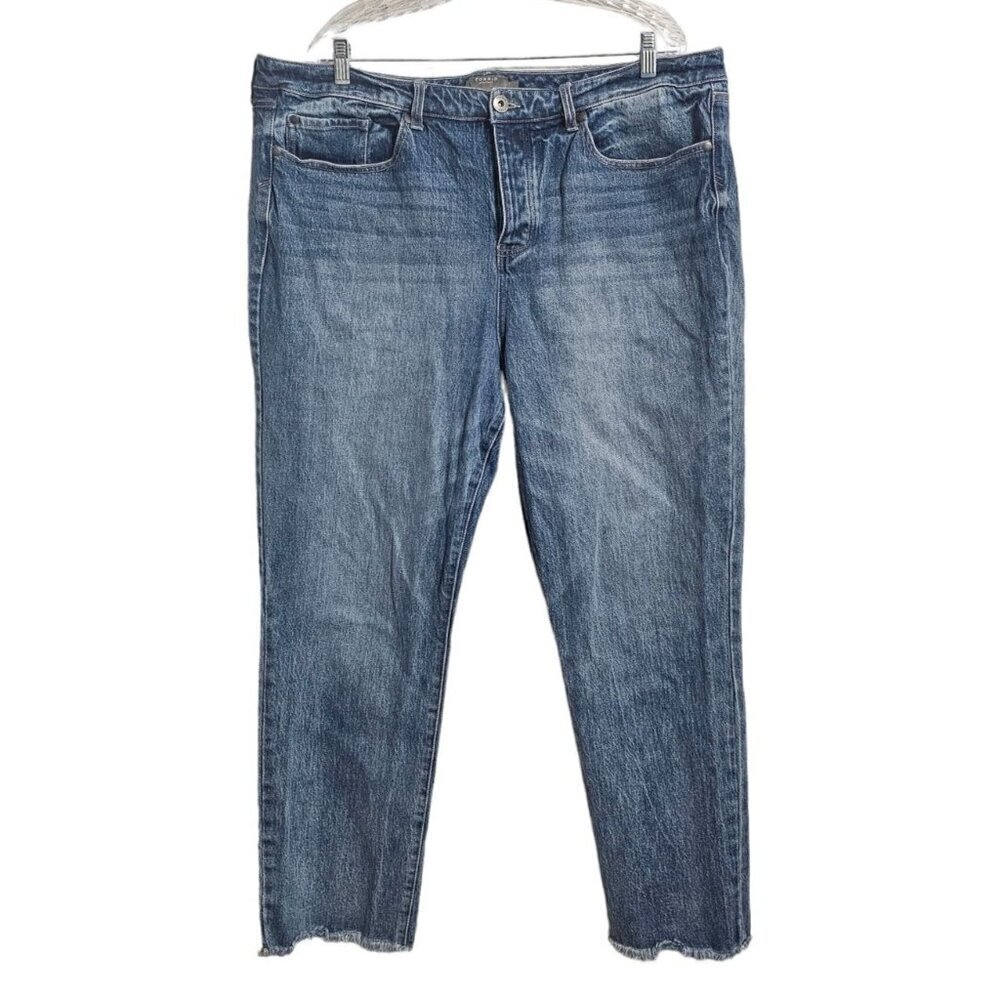 Torrid high rise straight button fly tall jeans denim blue size 20T
